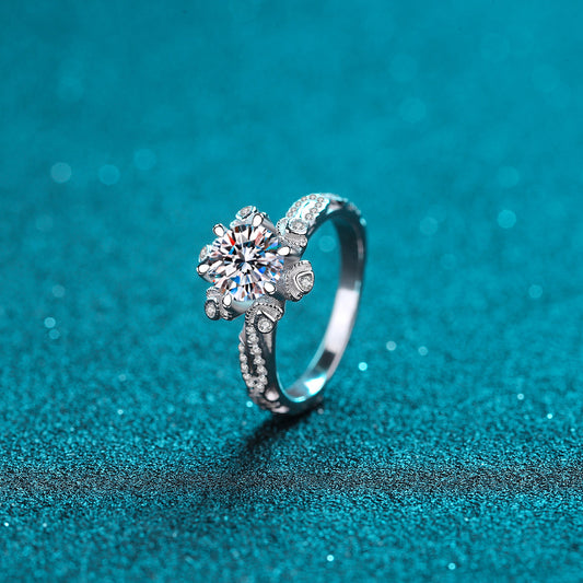 1 Carat Moissanite 925 Sterling Silver Ring