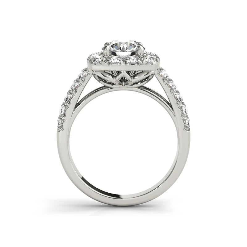 LESF 925 Sterling Silver Engagement Ring Sets 1 Carat Sona Round Cut Women Wedding Anniversary Bridal Halo Ring Jewelr